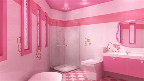 baño infantil rosa